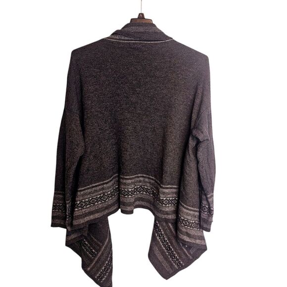 Eddie Bauer Women Waterfall Cardigan Size Large Grey Wool Blend Open Front - Picture 5 of 5